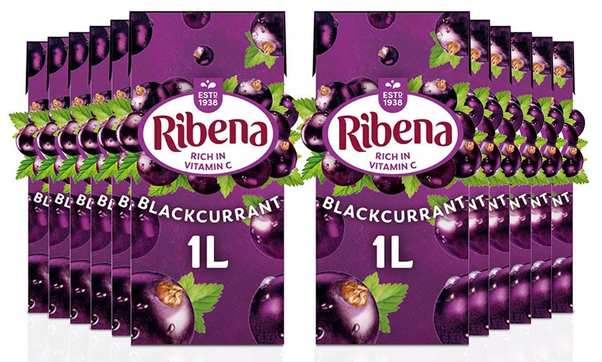 Image 1: Cartons Kids Fruit Juice 1L Pack of 12 of Ribena Blackcurrant juice