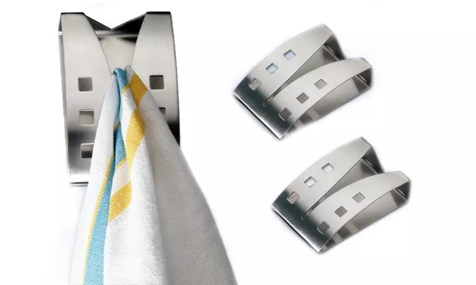 CHG 4er-Set selbstklebende Handtuchhalter aus Edelstahl - Primary Image