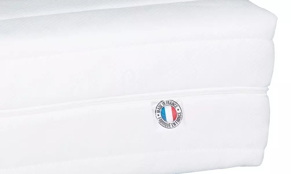 Matelas Ergo en latex naturel, mousse haute densité 15cm, marque Nupsia Prestige, fabrication Française - Second Medium