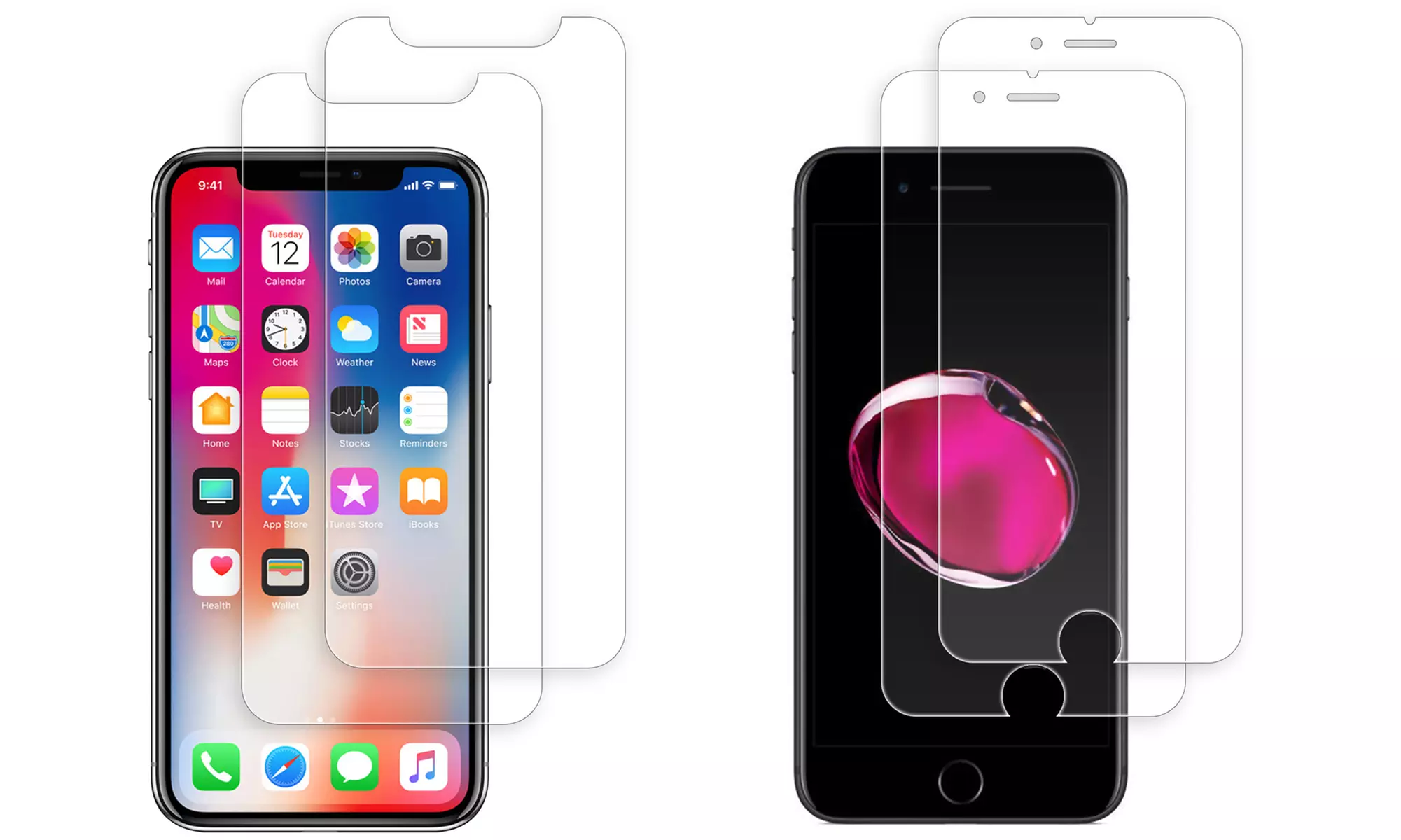 Tech Elements Tempered Glass Screen Protector for iPhone (2- or 5-Pack) - Primary Image