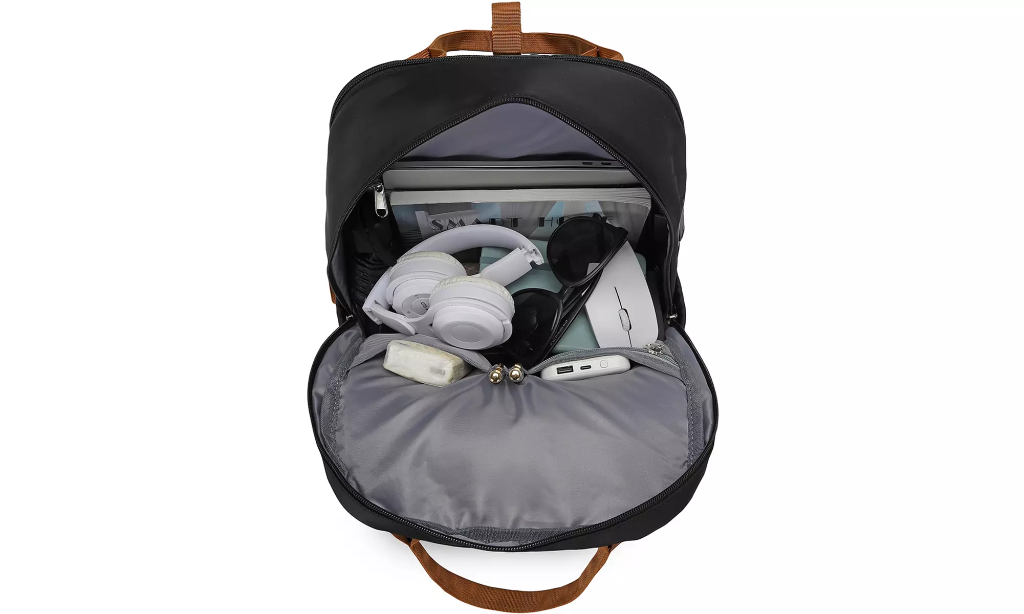 Mochila para portátil con múltiples compartimentos y cargador USB