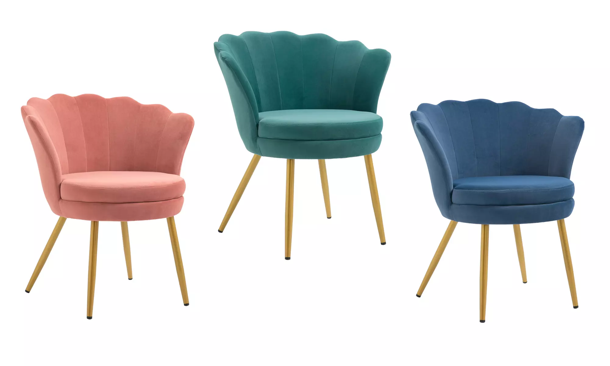 Poltrona in velluto a forma di conchiglia, disponibile in vari colori e con spedizione gratuita - Primary Image