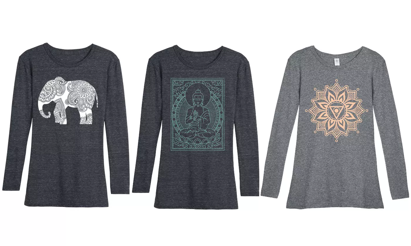 Women's Zen Long-Sleeve Yoga Tees - Primary Image