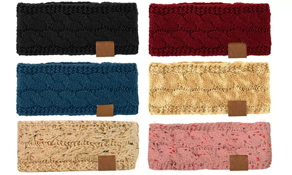 Women's Cable Knit Ear Warmer Headband - Winter Headwrap - Primary Image