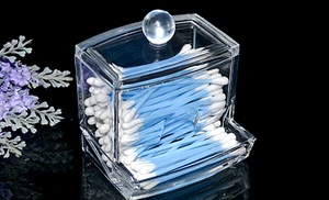 One or Two Acrylic Q-Tip Cotton Swab Storage Dispensers