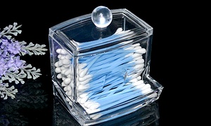  One or Two Acrylic Q-Tip Cotton Swab Storage Dispensers 