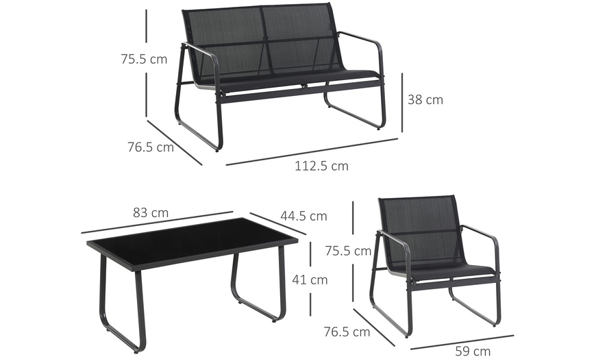 Image 15: Set de muebles de jardín con mesa de vidrio templado de Frankystar