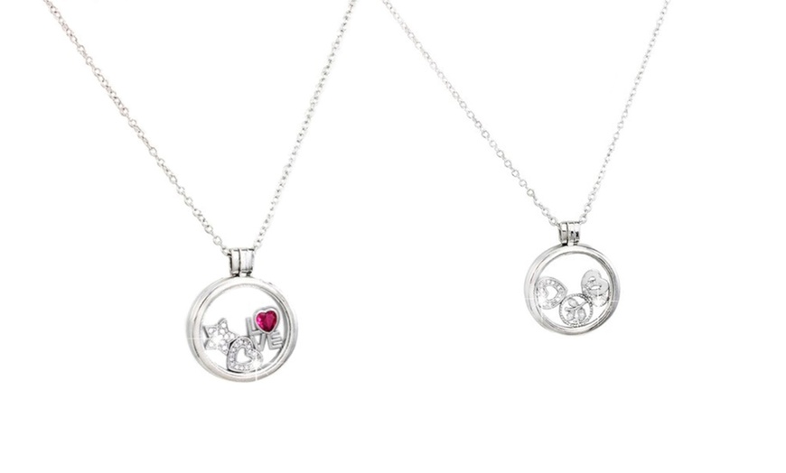 Image 2: One or Two Floating Pendants Made with Crystals from Swarovski®