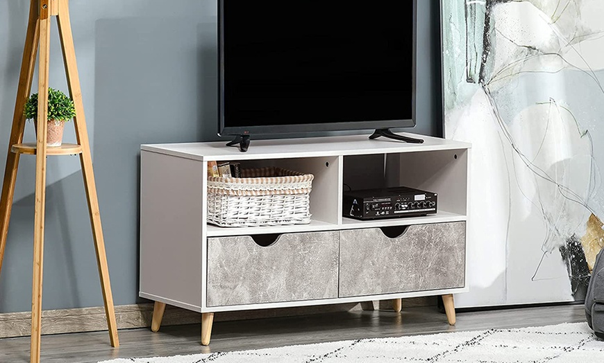 Image 8: HomCom TV Stand