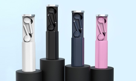 Cuffie Bluetooth con scatola ricaricabile, disponibili in 4 colori