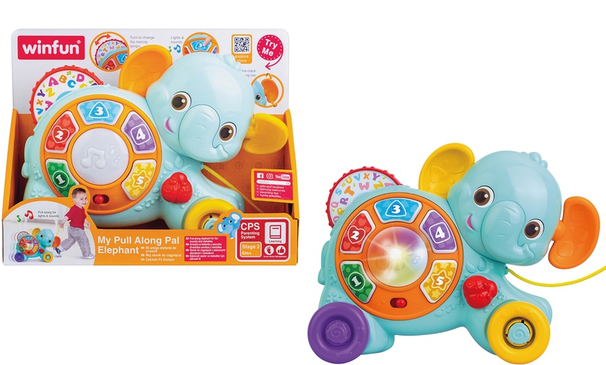 Image 2: Jouet éléphant roulant avec activités sons et lumières de WDK PARTNER