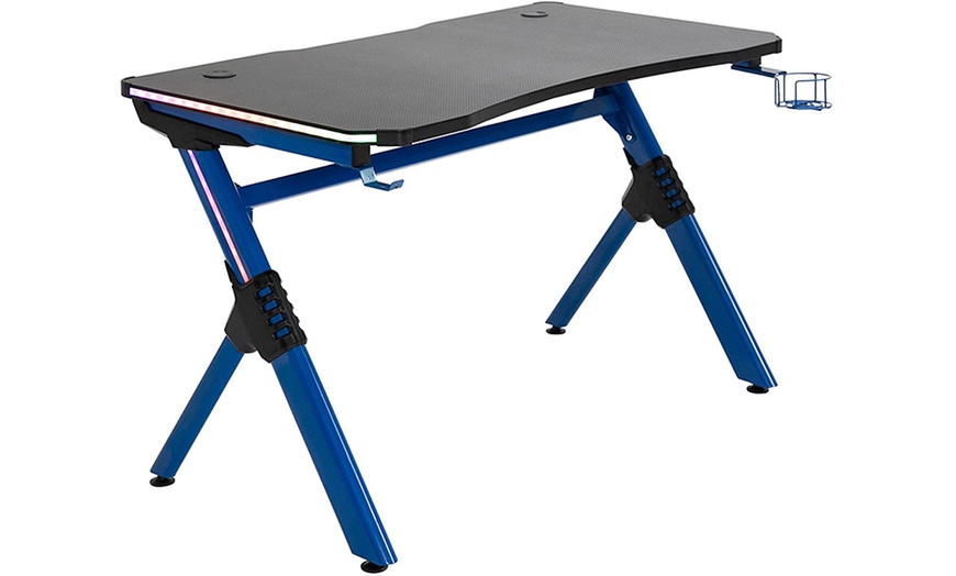 Image 4: HOMCOM LED Gaming Desk