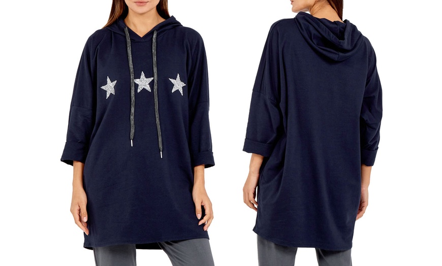 Image 7: Women's Oversized Star-Detailed Sweatshirt or Hoodie