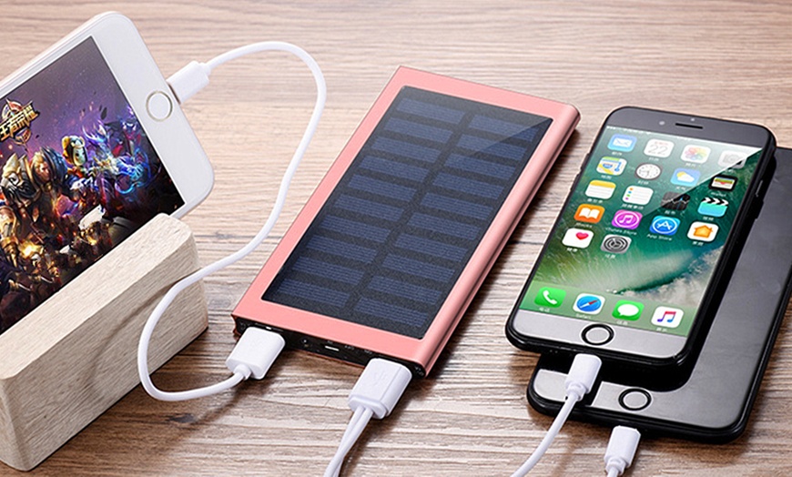 Image 11: Solar Panel Power Bank 10000mAh