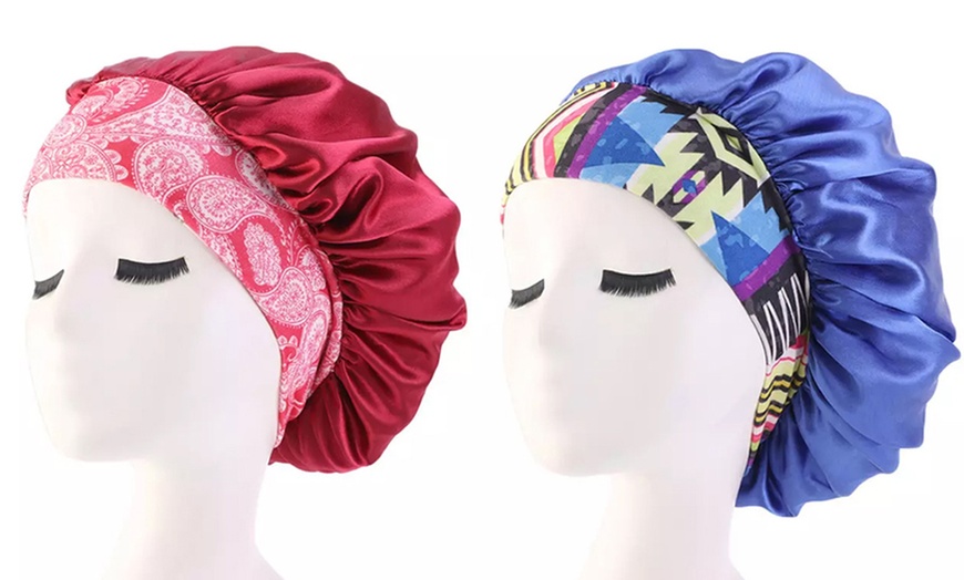 Image 16: One or Two Satin Sleeping Hair Wrap Headbands