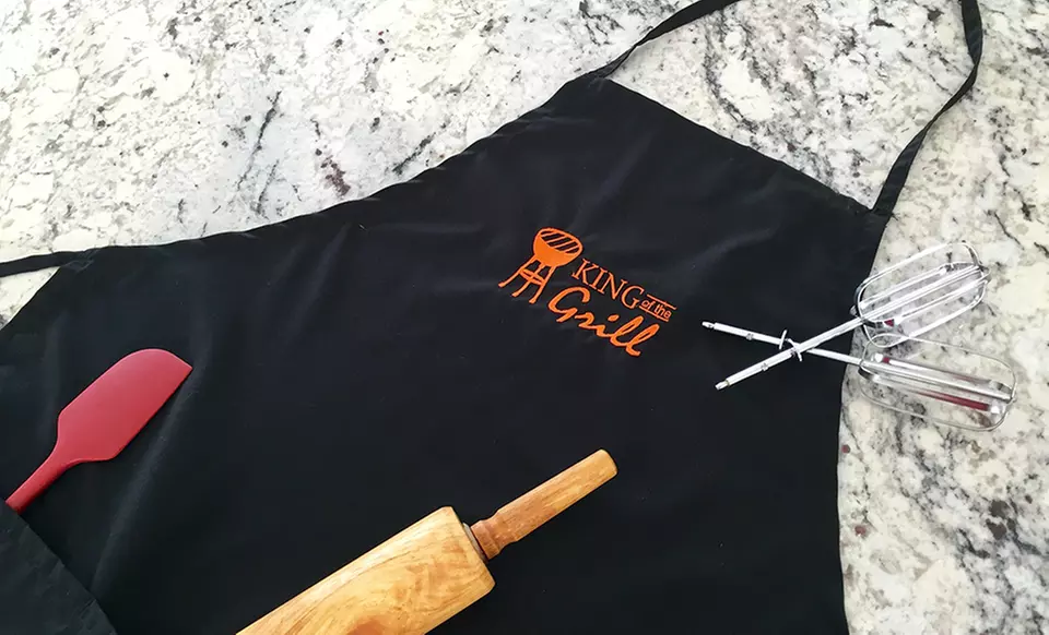 One or Two Personalized Embroidered Kitchen Aprons from Qualtry (Up to 67% Off) - Primary Image
