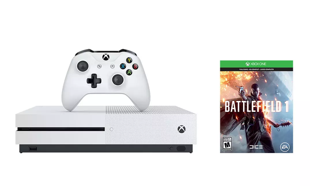 Microsoft Xbox One S 500GB Console Bundle with Battlefield 1 Game - Primary Image