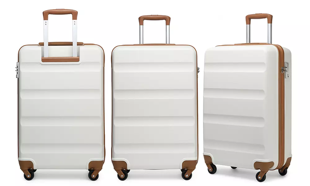 KONO Horizontal Design Hard Shell Suitcase Set with Combination Lock