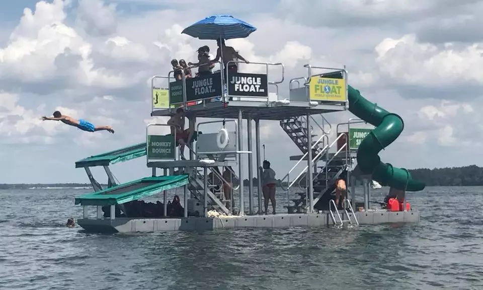 1-Hour Open Jump Admission for Two or Four to Jungle Float Lake Murray (Up to 42% Off). 4 Options Available. - Second Medium