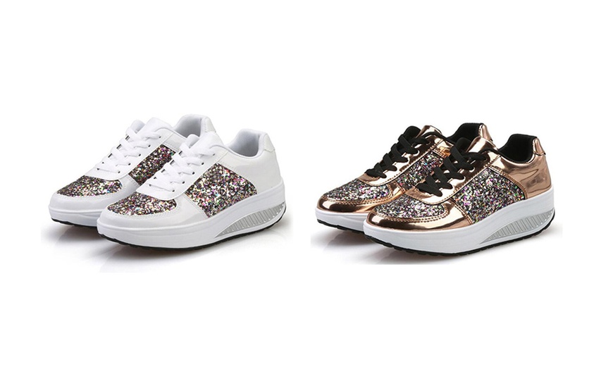 Image 10: Women's Glitter Sneakers