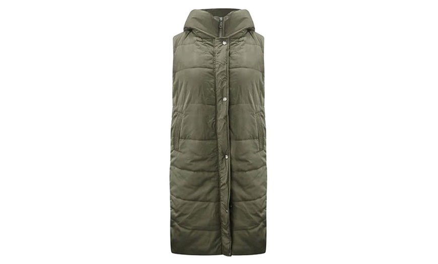 Image 9: Long-Line Hooded Gilet for Women