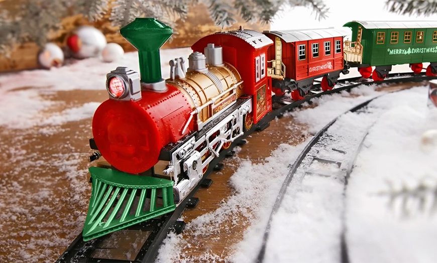 Image 1: Kersttrein met locomotieven en accessoires