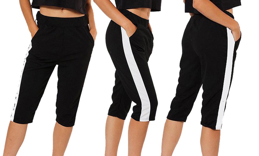 Image 2: Side Stripe Capri Bottoms