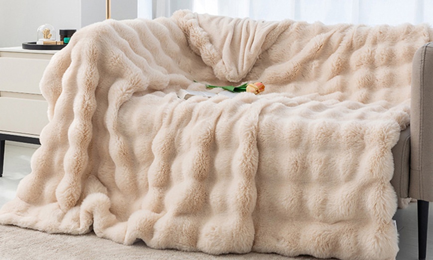 Image 1: Double-Sided Plush Blanket