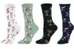 Round The Clock Women's Super Soft Novelty Crew Socks (4 Pairs) - Second Medium