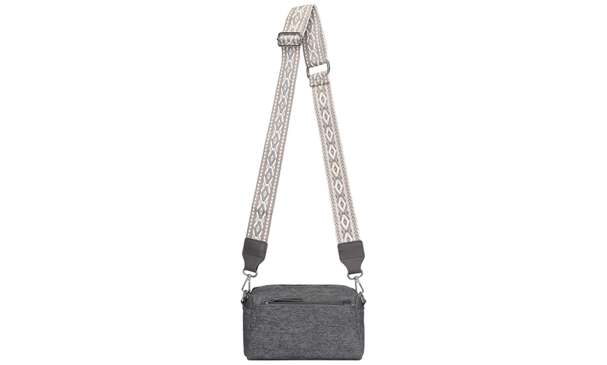 Image 12: Jacquard Strap Water-resistant Crossbody Bag