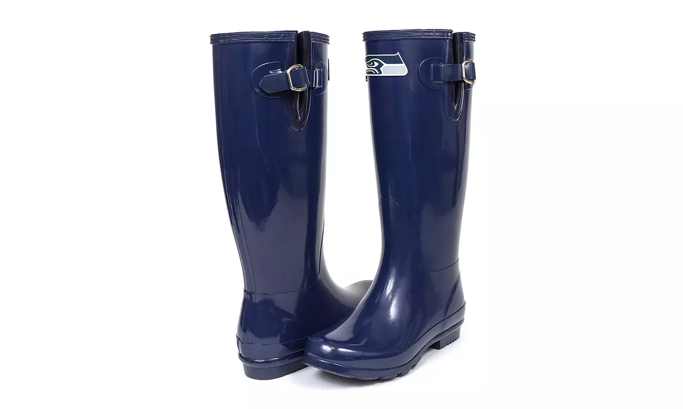 Seattle Seahawks NFL Women's Frontrunner 2 Rain Boots with Microfleece Lining - Primary Image
