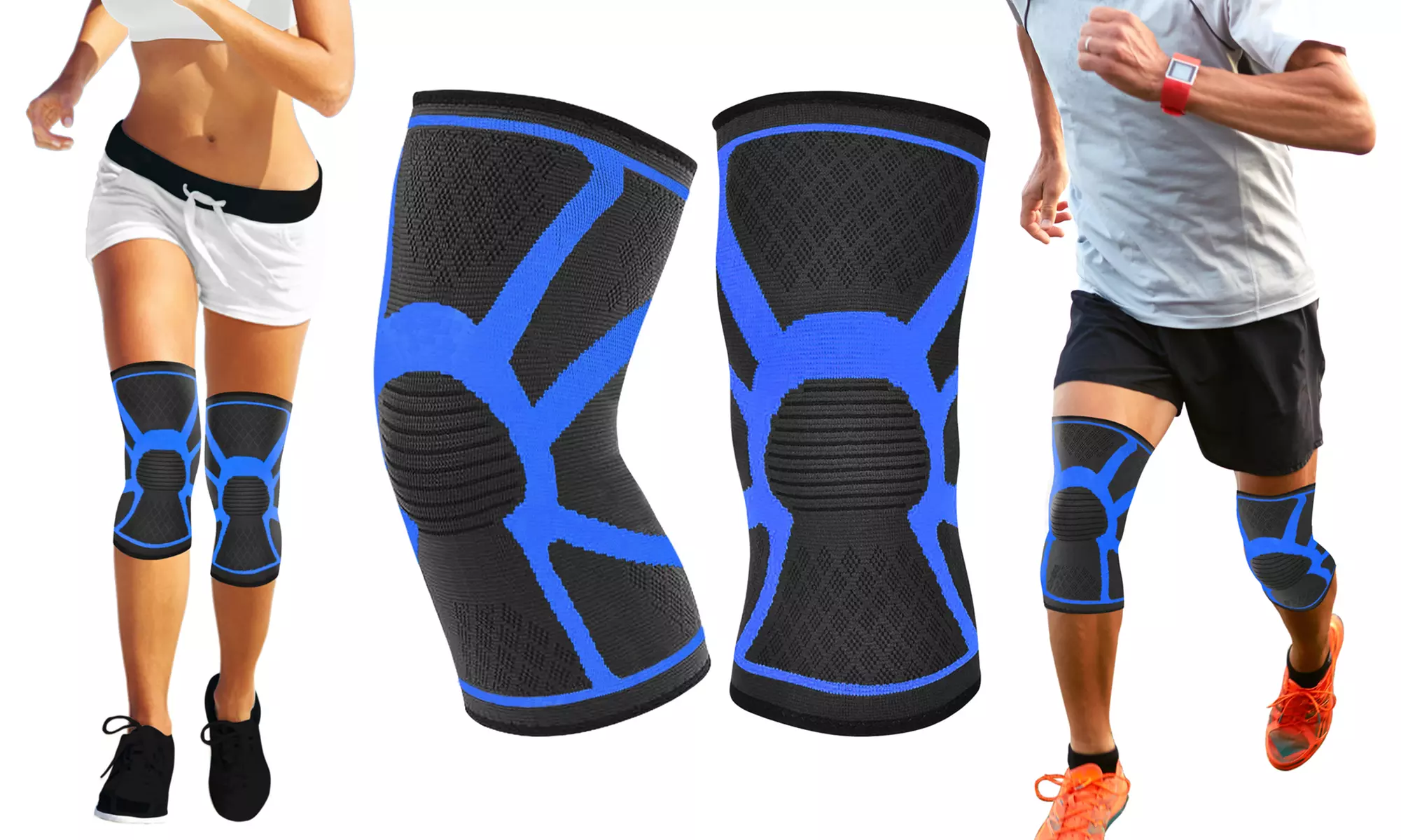 DCF Knee Support Compression Sleeve with Gel Grip (2-Pack) - Second Medium