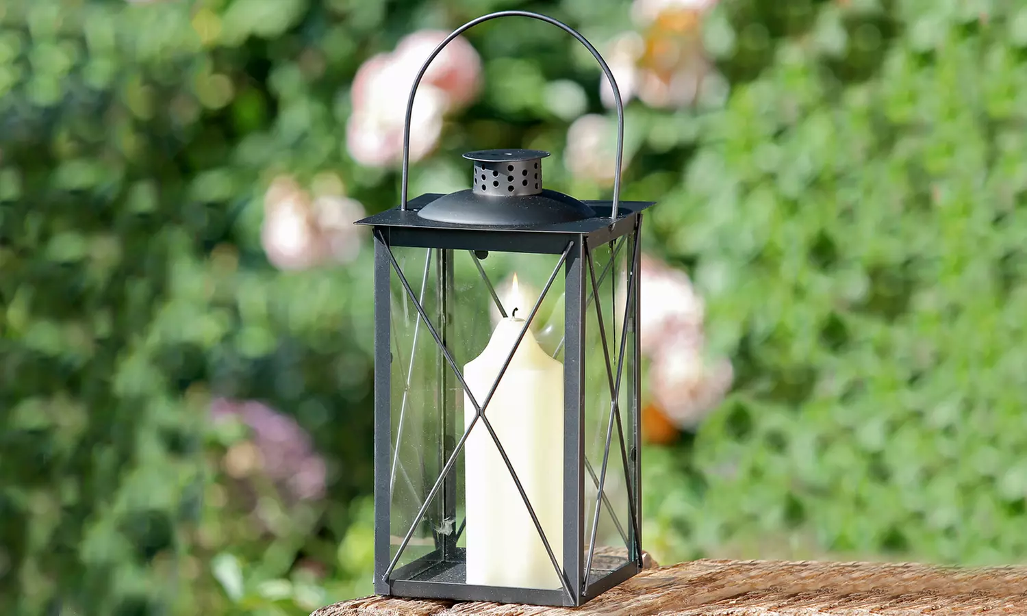 Lanterne Boltze en métal noir et verre - Primary Image