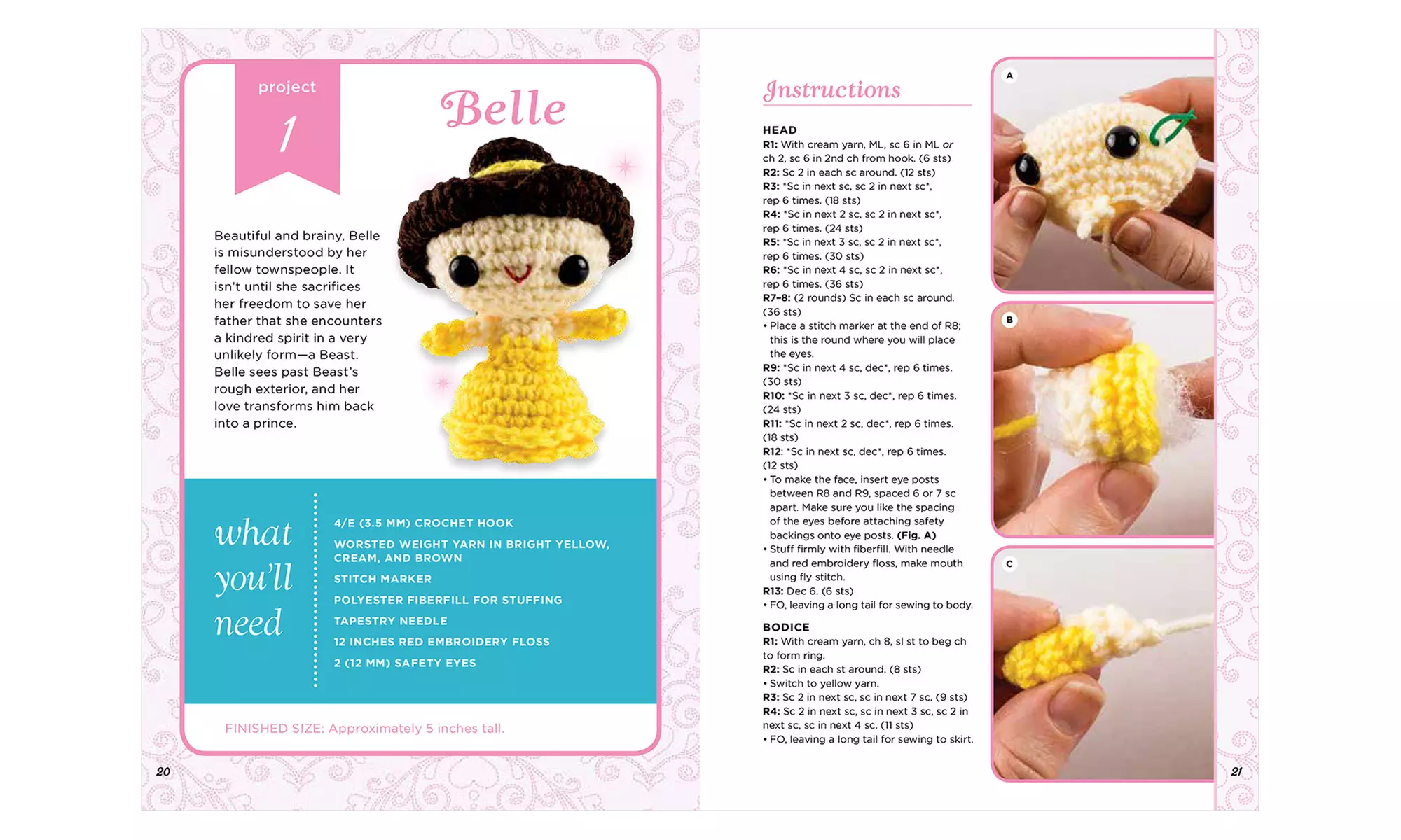 Disney Princess Characters Crochet Kit with Instructional Book - Second Medium