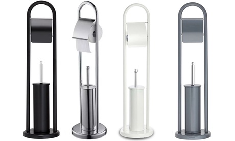 Portarotolo e portascopino per WC, disponibile in 4 colori