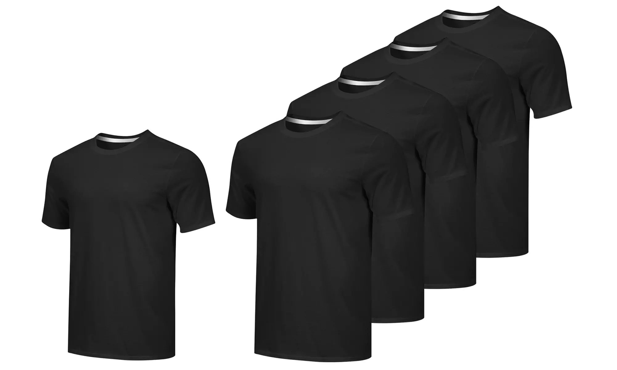 Real Essentials Men's Dry Fit Active T-Shirt (5-Pack) - Image 5