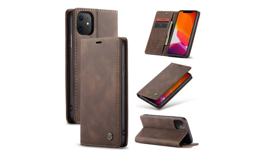 Image 8: CASE ME Flip Wallet Case With Card Solt For iPhone 11,11 Pro or 11 Pro Max