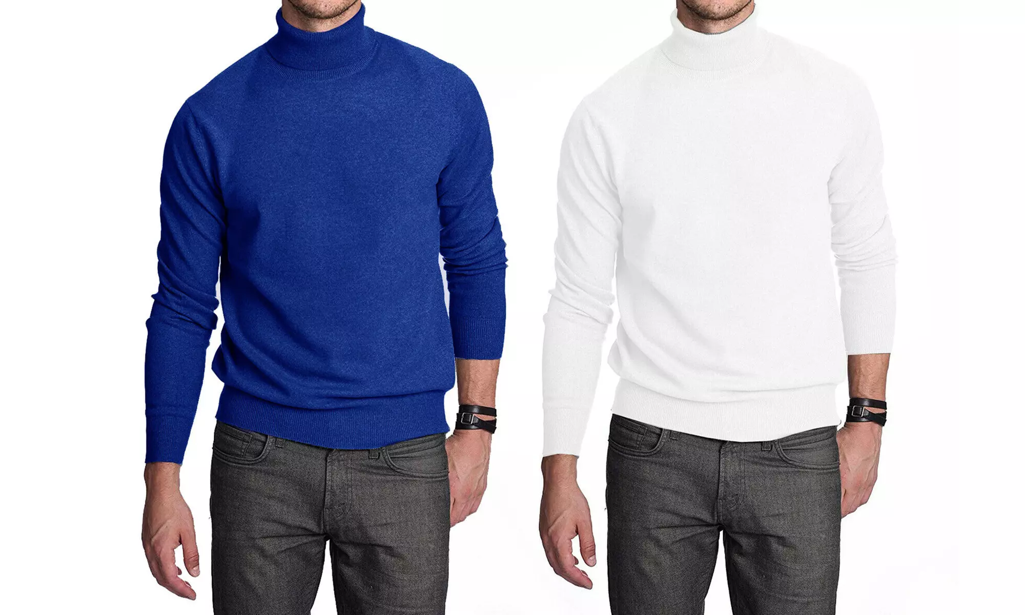2 maglie dolcevita in cashmere e lana da uomo