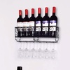 Image 2: Wall-Mounted Wine Glass Rack Goblet and Bottle Storage