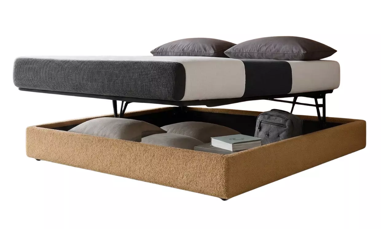 Lit coffre Bouclette, 3 positions : repos, faire lit, stocker, Sampur