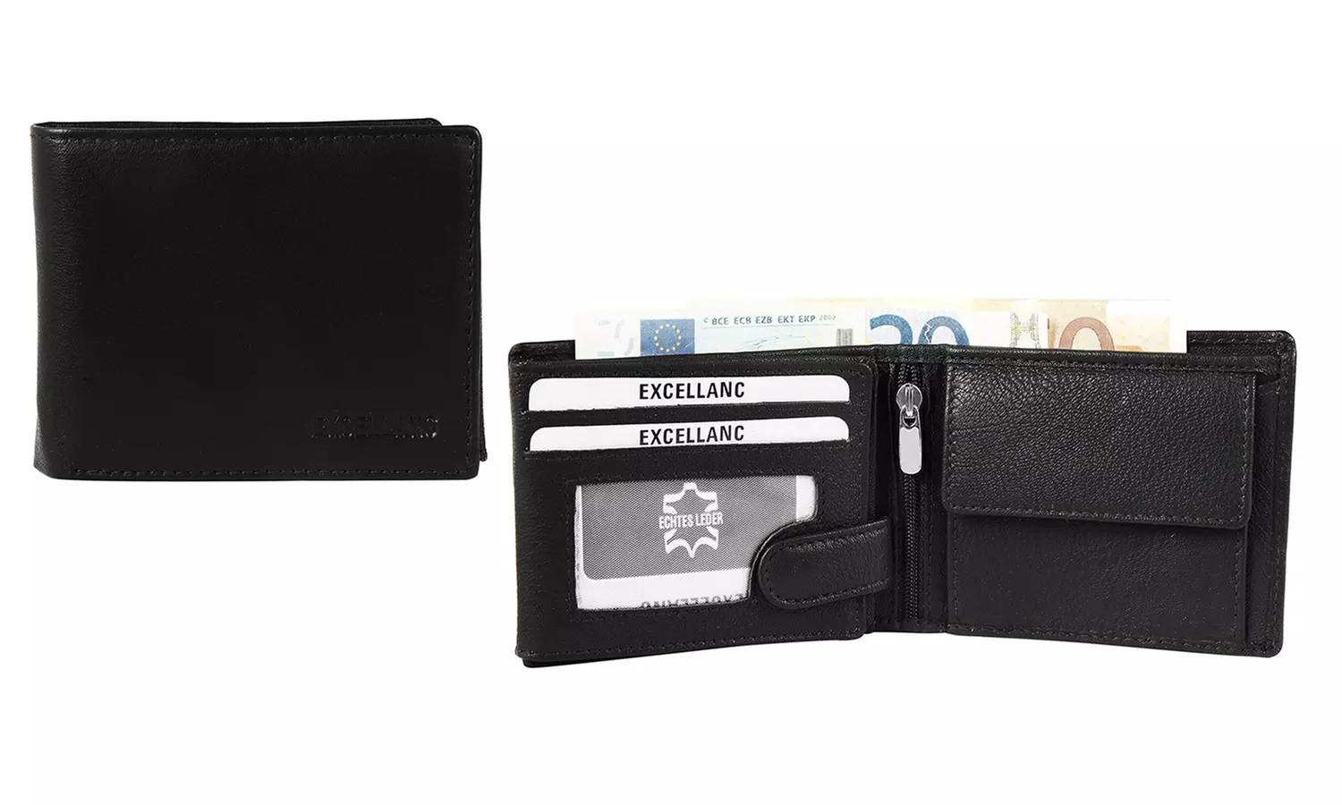 1x, 2x, oder 3x Herren- oder Unisex-Geldbörse aus Leder