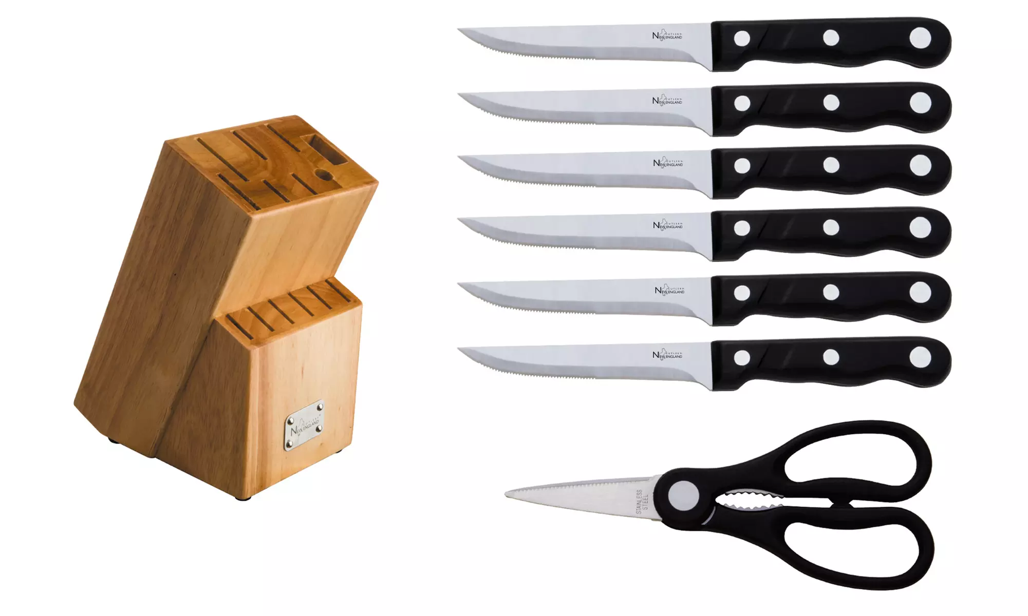 New England Cutlery Knife Set with Wooden Block (15-Piece) - Second Medium