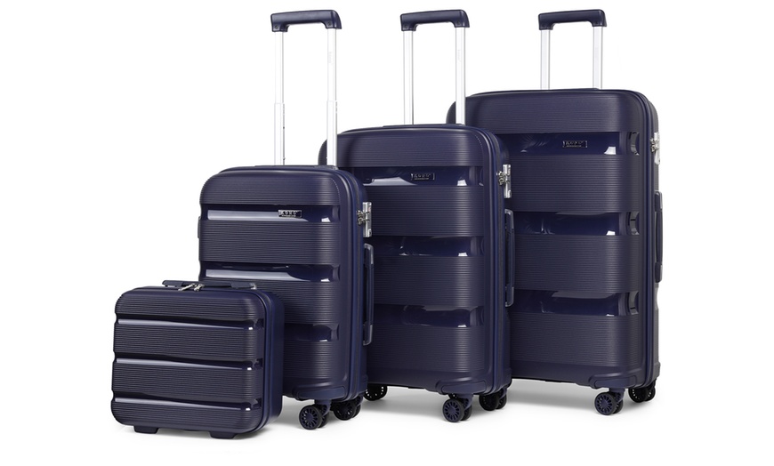 Image 2: One or Four pcs Navy PP Hard Shell Suitcase