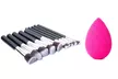 10 pinceaux de maquillage et éponge mousse pour le teint - Second Medium