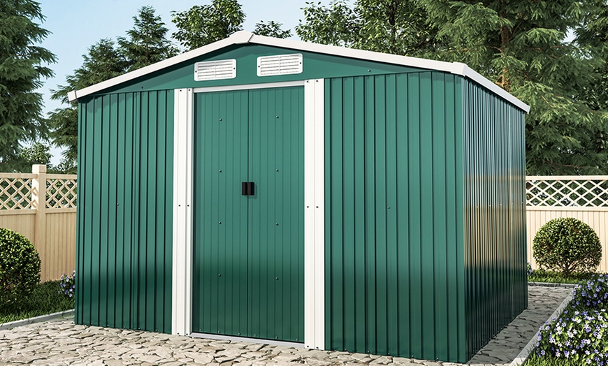 Image 3: Steel Garden Storage Shed with Gabled Roof Top