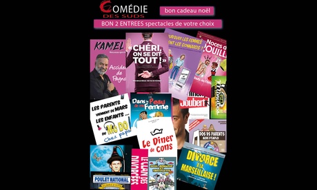 Bon de 2 entrées pour un spectacle au choix du 1er janvier au 30 juin 2020 à 26 € à la Comédie des Suds