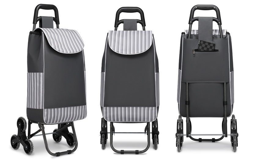 Image 10: Kono Six-Wheel Push Shopping Trolley