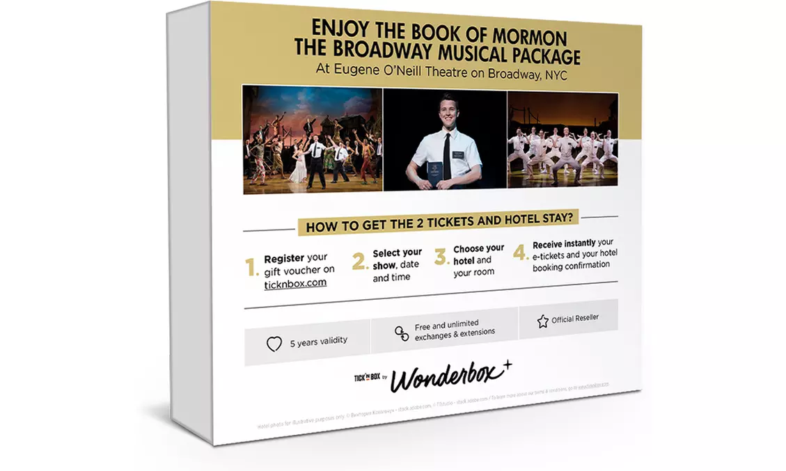 Two Tickets to The Book of Mormon, a Broadway Sensation with Optional One Hotel Night in NYC from Wonderbox - Second Medium