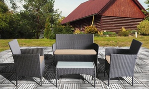 Four-Piece Rattan-Effect Garden Furniture Set