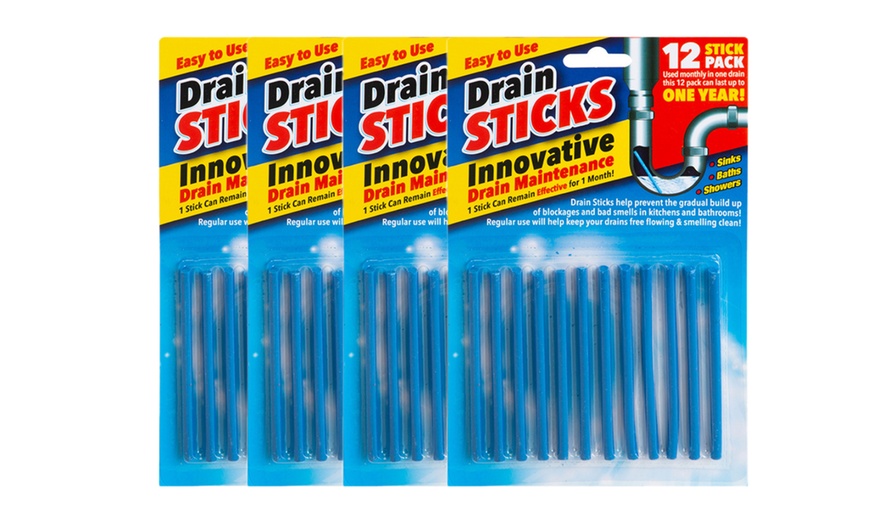 Image 9: 12 Packs of Drain Cleaner Sticks, Odour Control and Maintenance